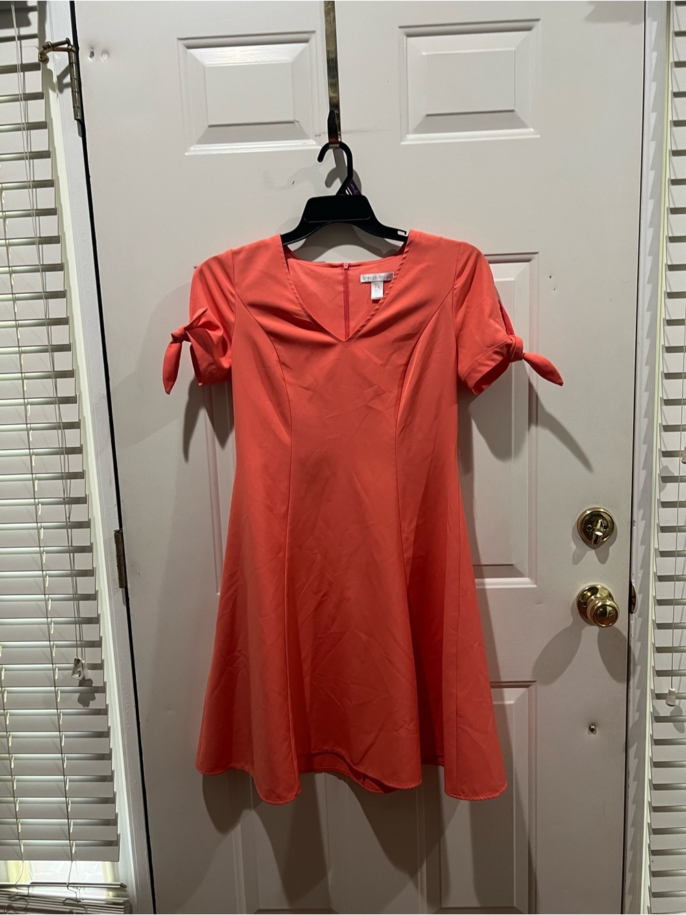 London Times Coral Tie-Detail Swing Dress